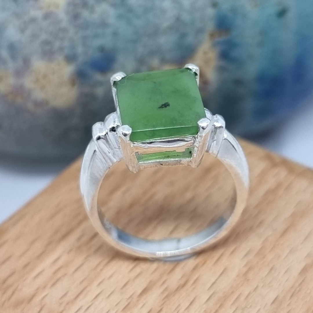 Greenstone silver ring image 1
